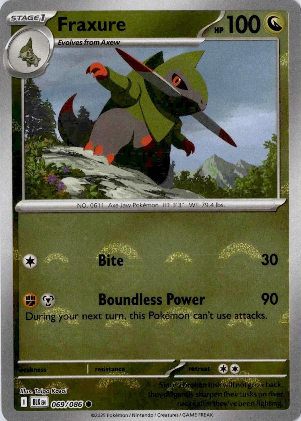 Black Bolt Fraxure [Poke-Ball] Pokémon card